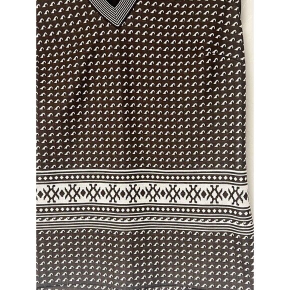 Vintage 70s Fair Isle Brown White Women's Sleeveless Top Medium Unbranded - Picture 3 of 6